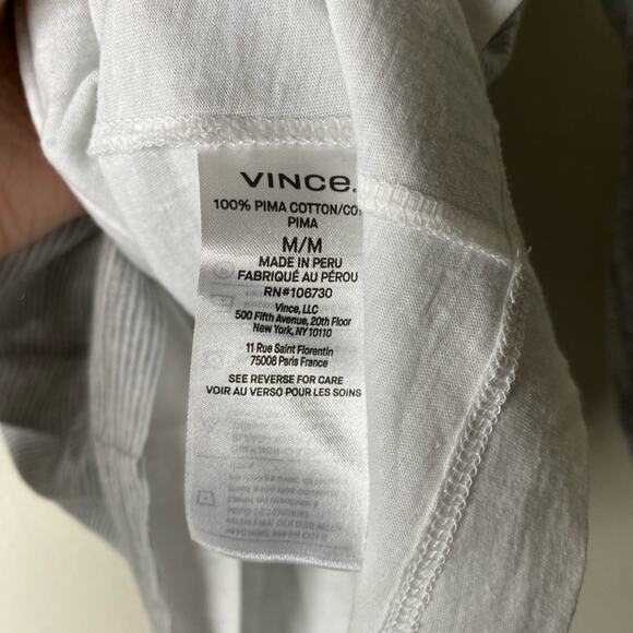 Vince Men's Double Layer Stripe Baseball Crew Shirt tee long sleeve new with tag - Picture 5 of 7